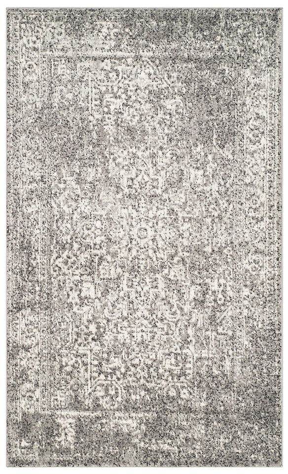 SAFAVIEH Evoke Collection Area Rug - 9' x 12', Ivory & Taupe, Oriental Distressed Design, Non-Shedding & Easy Care, Ideal for High Traffic Areas in Living Room, Bedroom (EVK256E)