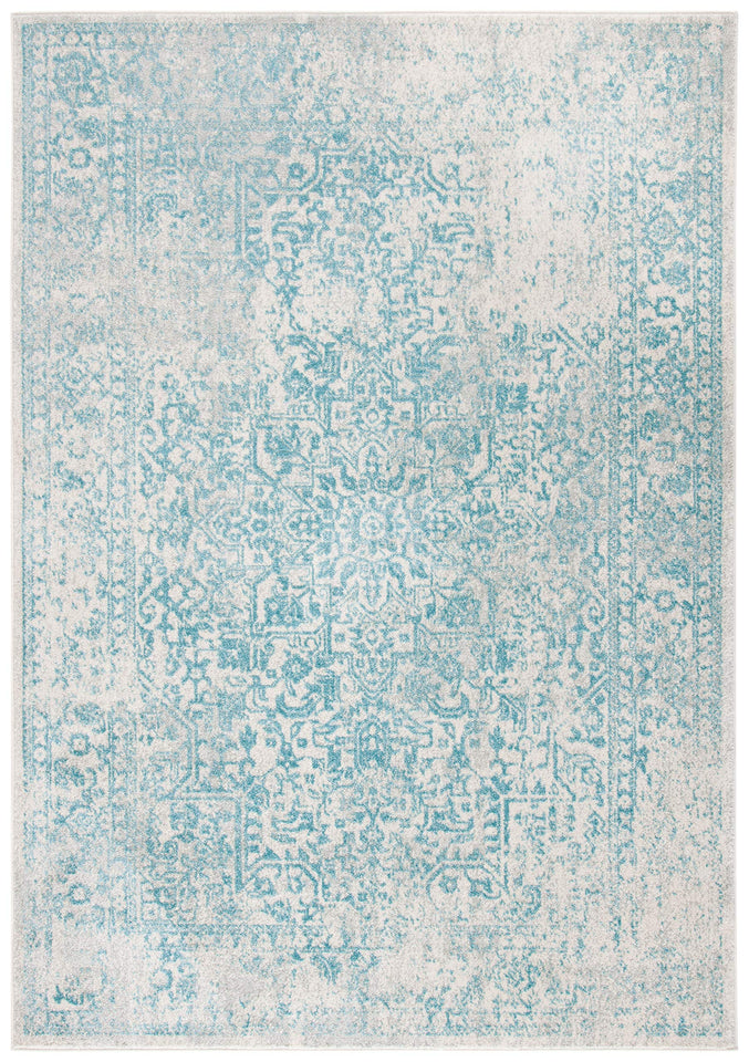 SAFAVIEH Evoke Collection Area Rug - 9' x 12', Ivory & Taupe, Oriental Distressed Design, Non-Shedding & Easy Care, Ideal for High Traffic Areas in Living Room, Bedroom (EVK256E)