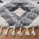 SAFAVIEH Area Rug 8x10 - Moroccan Tassel Shag Collection - Large - Ivory & Brown, Boho Design, Non-Shedding & Easy Cleaning, Plush Pile, Ideal for Living Room, Bedroom, Dining Space (MTS688A)