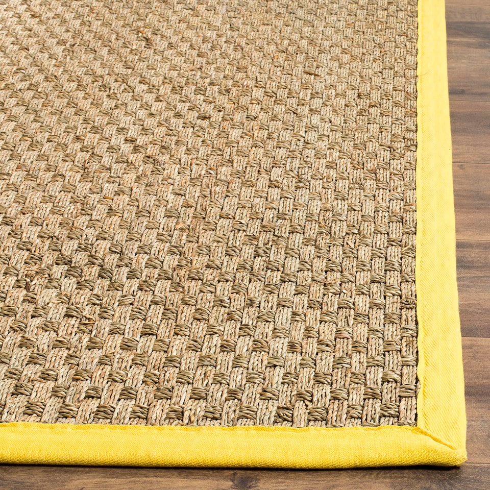 SAFAVIEH Area Rug 8x10 - Natural Fiber Collection - Large - Natural & Beige, Seagrass, Basketweave Pattern (NF114A)