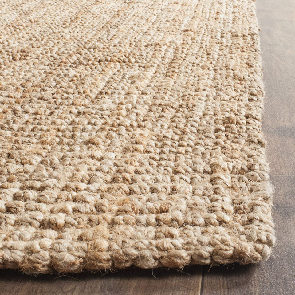 SAFAVIEH Area Rug 9x12 - Natural Fiber Collection - Large - Natural Brown, Handmade Jute, Farmhouse Style, Chunky Textured Thick Pile (NF447A)