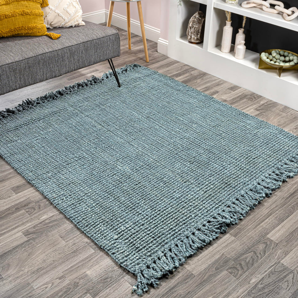 JONATHAN Y Handwoven Jute Fringe Natural Indoor Area Rug, 8x10, Pata, Bohemian, Rustic, Cottage, Easy-Cleaning for Living Room, Bedroom, Kitchen, Non-Shedding (NRF103A-8)