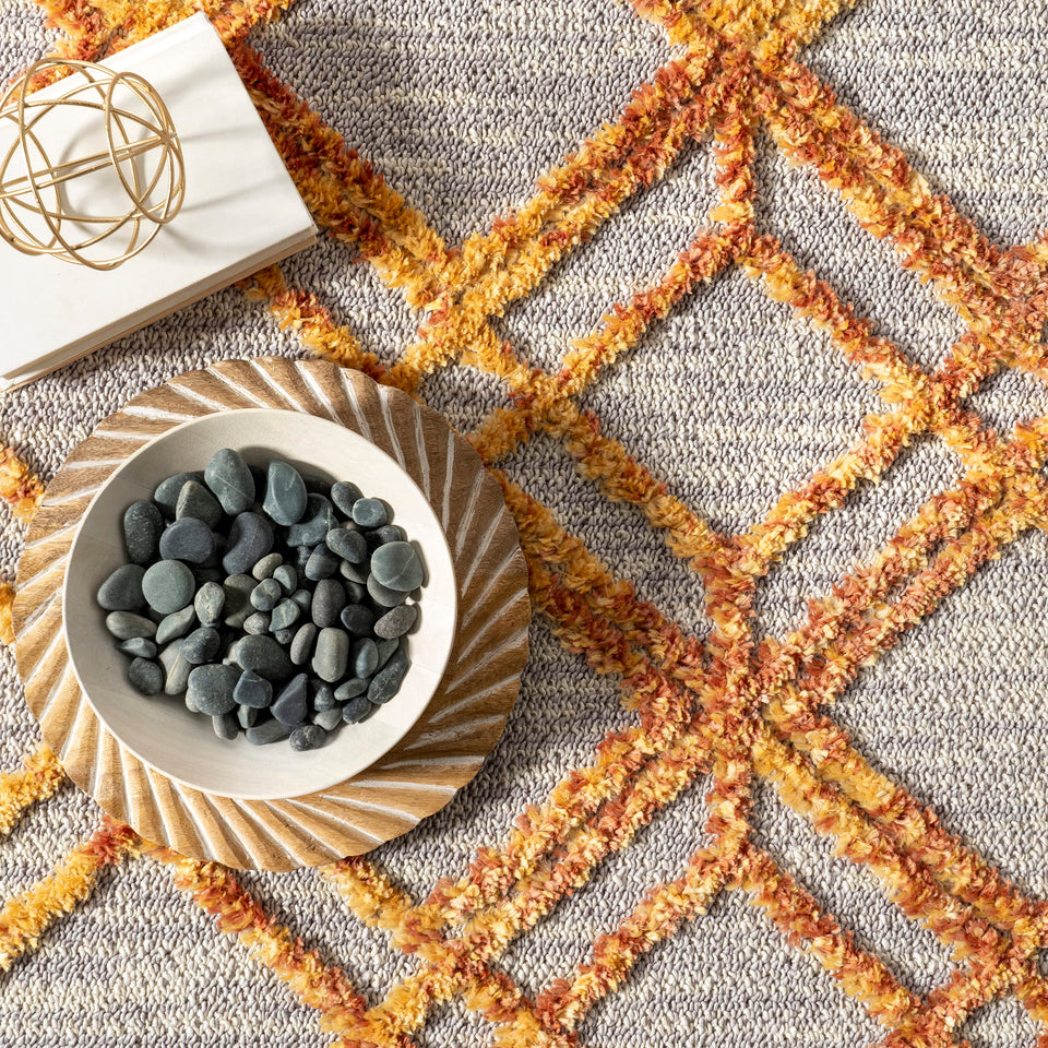 nuLOOM 8x11 Ansley Moroccan Tassel Area Rug, Light Grey, High-Low Textured Bohemian Design, Plush High Pile, Stain Resistant, For Bedroom, Living Room, Hallway, Entryway