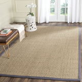 SAFAVIEH Area Rug 8x10 - Natural Fiber Collection - Large - Natural & Beige, Seagrass, Basketweave Pattern (NF114A)