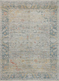 Loloi Magnolia Home by Joanna Gaines Millie Collection MIE-02 Sky/Gold 7'-10" x 10', .25" Pile Height, Area Rug