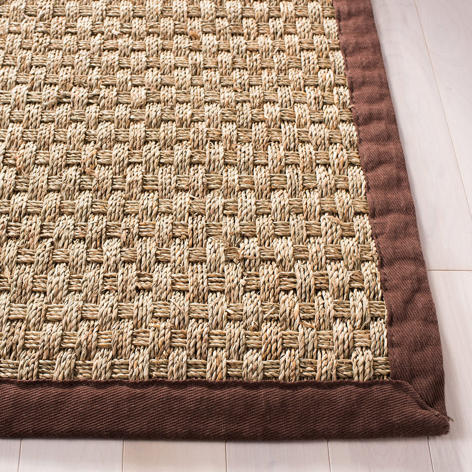 SAFAVIEH Area Rug 8x10 - Natural Fiber Collection - Large - Natural & Beige, Seagrass, Basketweave Pattern (NF114A)