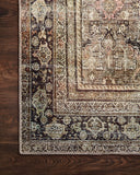 Loloi Layla Collection LAY-03 Olive/Charcoal 9'-0" x 12'-0" .13" Thick Area Rug, Soft, Durable, Vintage Inspired, Distressed, Low Pile, Non-Shedding, Easy Clean, Printed, Living Room Rug