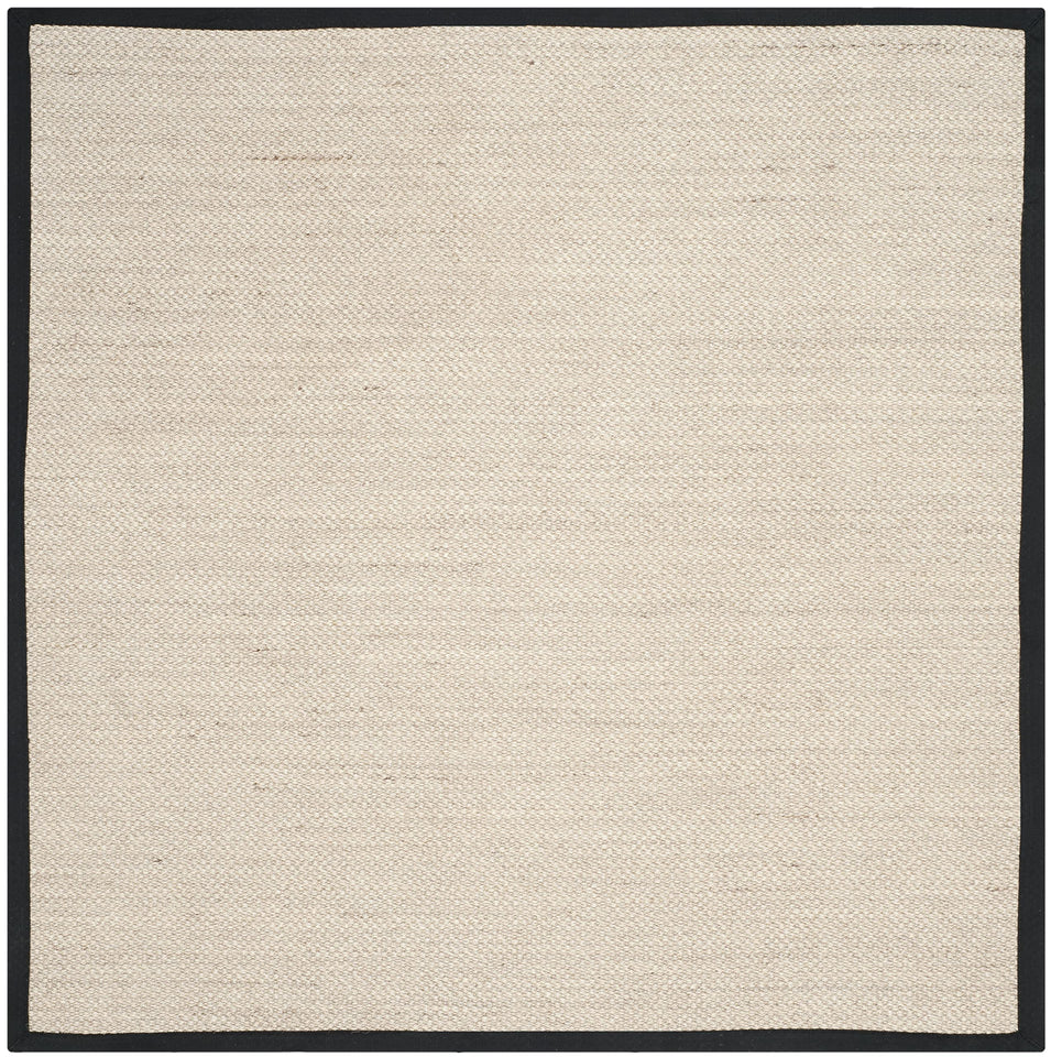 SAFAVIEH Area Rug 8x10 - Natural Fiber Collection - Large - Marble & Beige, Sisal, Woven Design with Border (NF143C)