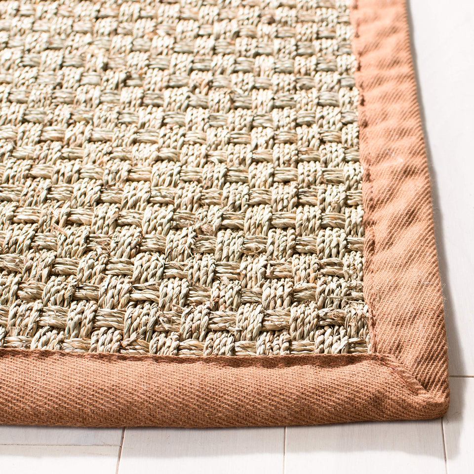 SAFAVIEH Area Rug 8x10 - Natural Fiber Collection - Large - Natural & Beige, Seagrass, Basketweave Pattern (NF114A)