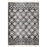nuLOOM 8x11 Ansley Moroccan Tassel Area Rug, Light Grey, High-Low Textured Bohemian Design, Plush High Pile, Stain Resistant, For Bedroom, Living Room, Hallway, Entryway
