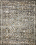Loloi Layla Collection LAY-03 Olive/Charcoal 9'-0" x 12'-0" .13" Thick Area Rug, Soft, Durable, Vintage Inspired, Distressed, Low Pile, Non-Shedding, Easy Clean, Printed, Living Room Rug