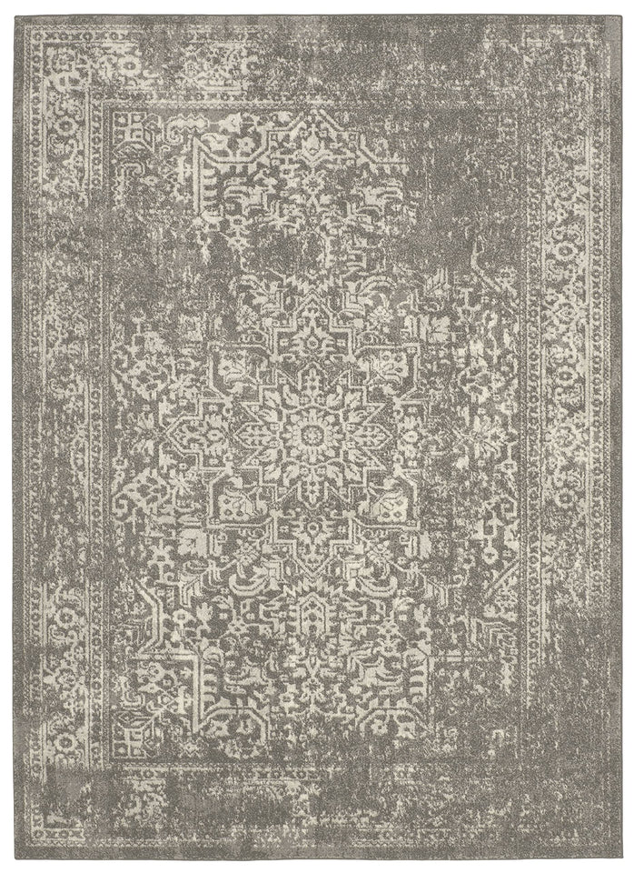SAFAVIEH Evoke Collection Area Rug - 9' x 12', Ivory & Taupe, Oriental Distressed Design, Non-Shedding & Easy Care, Ideal for High Traffic Areas in Living Room, Bedroom (EVK256E)