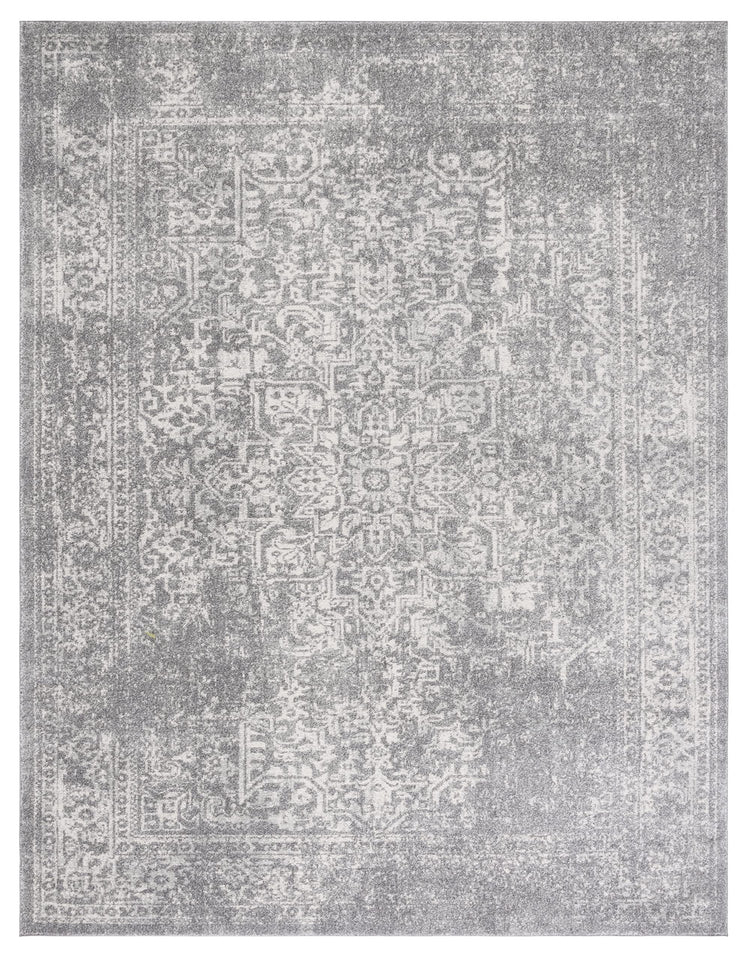 SAFAVIEH Evoke Collection Area Rug - 9' x 12', Ivory & Taupe, Oriental Distressed Design, Non-Shedding & Easy Care, Ideal for High Traffic Areas in Living Room, Bedroom (EVK256E)