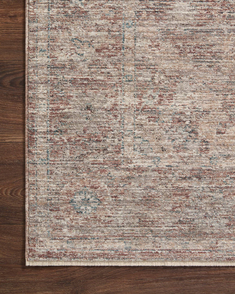 Loloi Magnolia Home by Joanna Gaines Millie Collection MIE-02 Sky/Gold 7'-10" x 10', .25" Pile Height, Area Rug