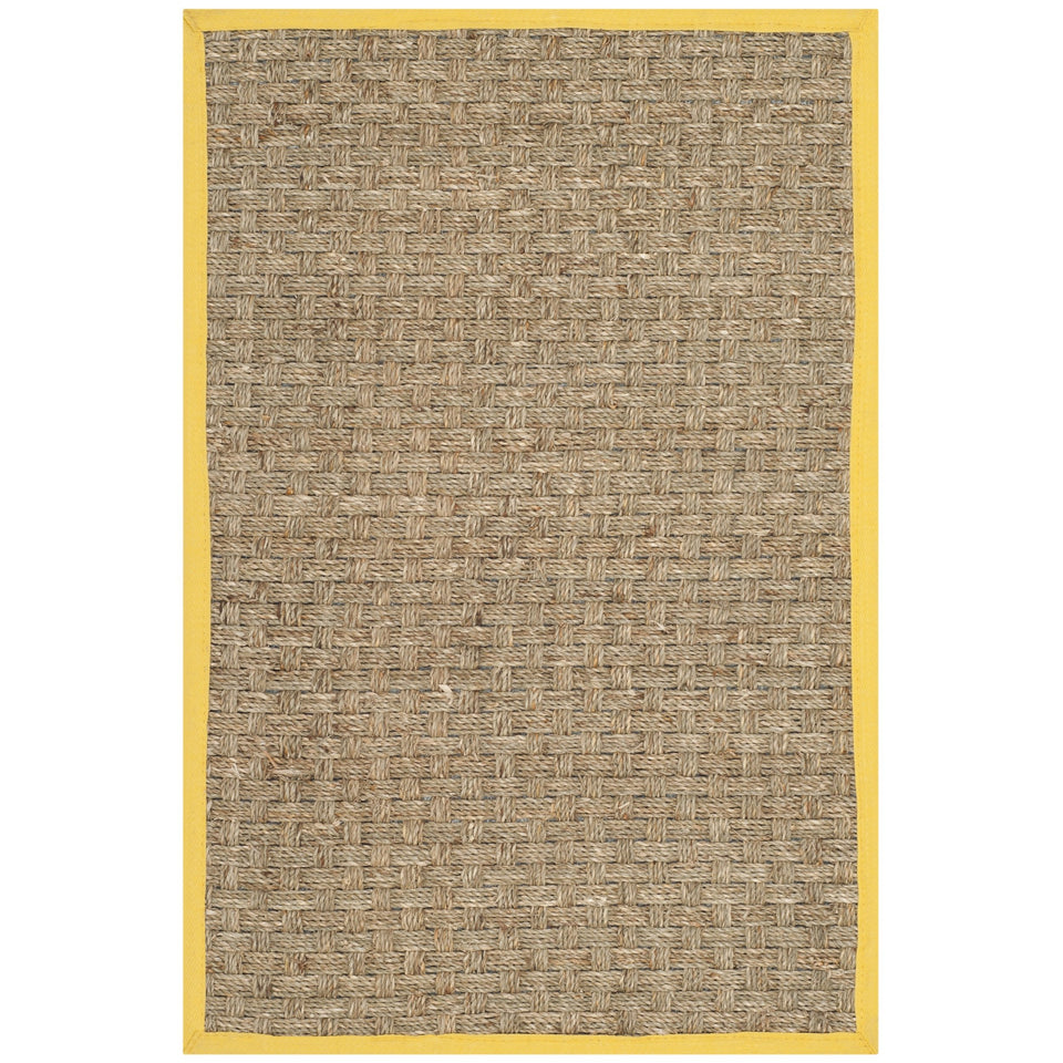 SAFAVIEH Area Rug 8x10 - Natural Fiber Collection - Large - Natural & Beige, Seagrass, Basketweave Pattern (NF114A)
