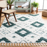 SAFAVIEH Area Rug 8x10 - Moroccan Tassel Shag Collection - Large - Ivory & Brown, Boho Design, Non-Shedding & Easy Cleaning, Plush Pile, Ideal for Living Room, Bedroom, Dining Space (MTS688A)