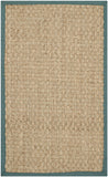 SAFAVIEH Area Rug 8x10 - Natural Fiber Collection - Large - Natural & Beige, Seagrass, Basketweave Pattern (NF114A)