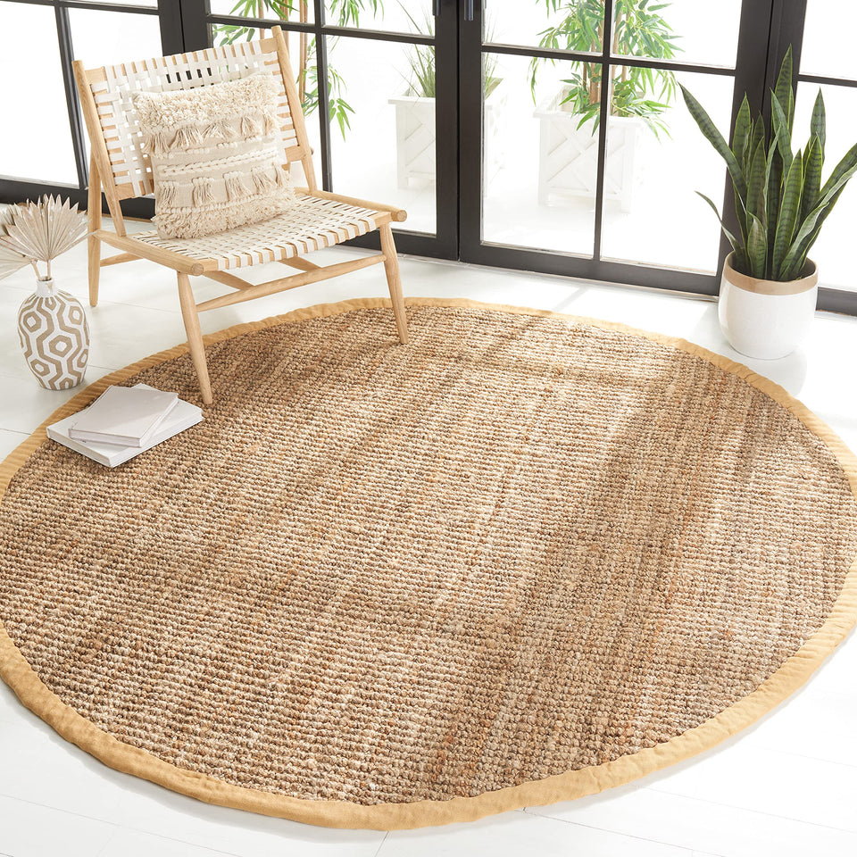SAFAVIEH Area Rug 9x12 - Natural Fiber Collection - Large - Natural Brown, Handmade Jute, Farmhouse Style, Chunky Textured Thick Pile (NF747A)