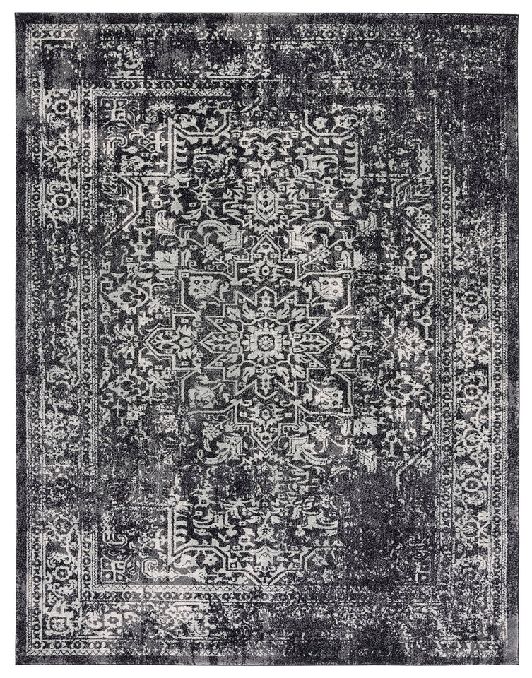SAFAVIEH Evoke Collection Area Rug - 9' x 12', Ivory & Taupe, Oriental Distressed Design, Non-Shedding & Easy Care, Ideal for High Traffic Areas in Living Room, Bedroom (EVK256E)