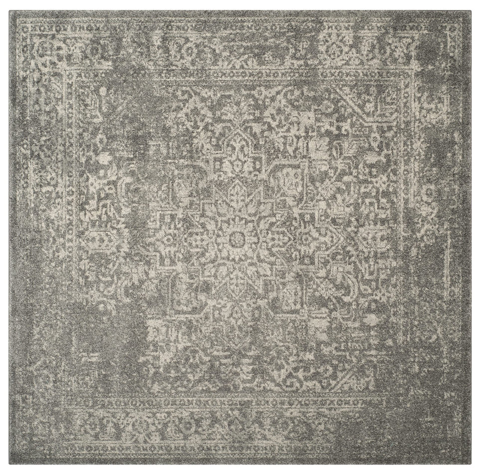 SAFAVIEH Evoke Collection Area Rug - 9' x 12', Ivory & Taupe, Oriental Distressed Design, Non-Shedding & Easy Care, Ideal for High Traffic Areas in Living Room, Bedroom (EVK256E)