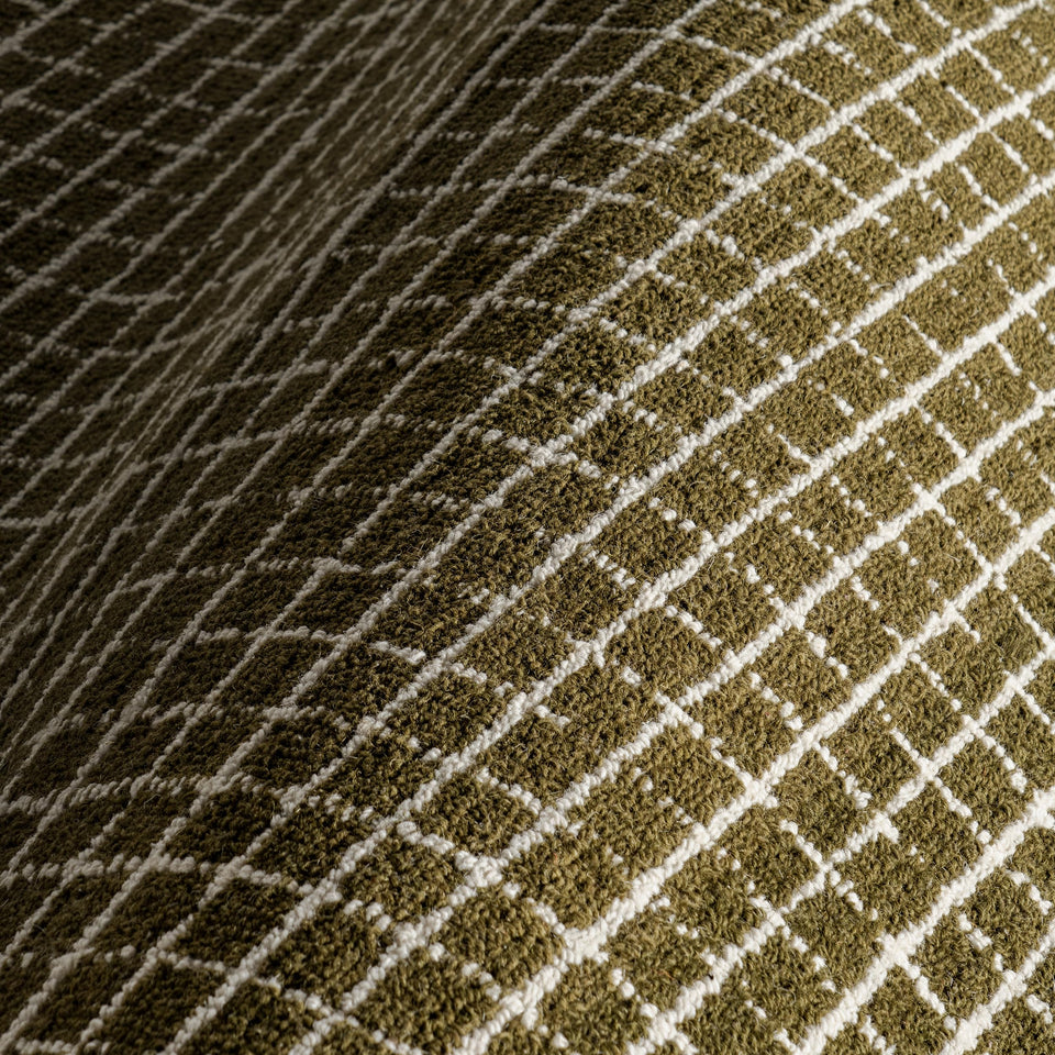 Rugs USA 8'6" x 11'6" Melrose Checked Wool Indoor Area Rug, Contemporary Farmhouse Cream for Living Room, Bedroom, Office, Entryway, Hallway