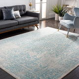 SAFAVIEH Evoke Collection Area Rug - 9' x 12', Ivory & Taupe, Oriental Distressed Design, Non-Shedding & Easy Care, Ideal for High Traffic Areas in Living Room, Bedroom (EVK256E)