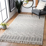 SAFAVIEH Area Rug 8x10 - Natura Collection - Large - Ivory, Handmade Wool, Moroccan Boho Fringe Design, Ideal for Living Room, Bedroom, Dining Space (NAT852B)