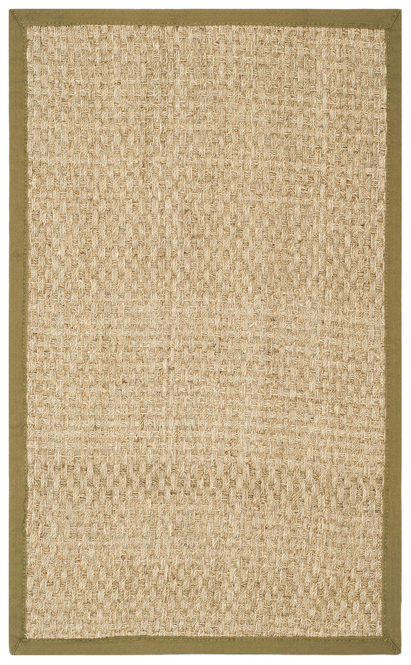 SAFAVIEH Area Rug 8x10 - Natural Fiber Collection - Large - Natural & Beige, Seagrass, Basketweave Pattern (NF114A)