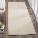 SAFAVIEH Area Rug 8x10 - Natural Fiber Collection - Large - Marble & Beige, Sisal, Woven Design with Border (NF143C)