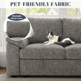 SUAWY 108 Inch Sectional Sleeper Sofa with Pull Out Bed,U Shaped 7 Seat Modular Sectional Sofa with Storage,Sectional Couches for Living Room,Cloud Modular Couch,Removable Sofa Cover,Dark Grey