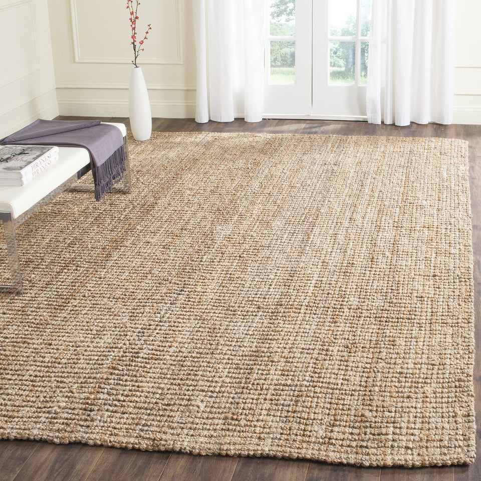 SAFAVIEH Area Rug 9x12 - Natural Fiber Collection - Large - Natural Brown, Handmade Jute, Farmhouse Style, Chunky Textured Thick Pile (NF447A)