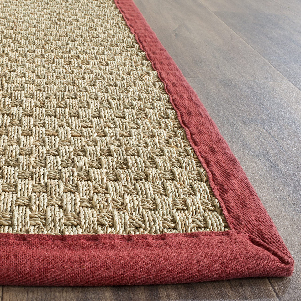 SAFAVIEH Area Rug 8x10 - Natural Fiber Collection - Large - Natural & Beige, Seagrass, Basketweave Pattern (NF114A)