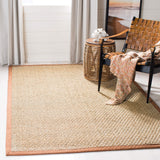 SAFAVIEH Area Rug 8x10 - Natural Fiber Collection - Large - Natural & Beige, Seagrass, Basketweave Pattern (NF114A)