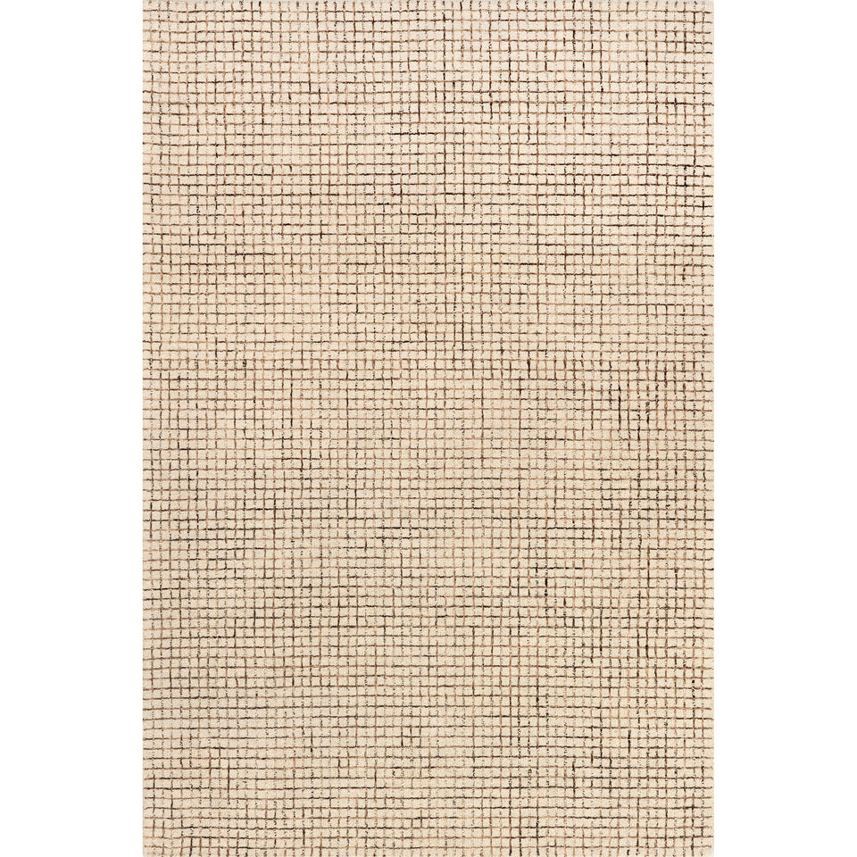 Rugs USA 8'6" x 11'6" Melrose Checked Wool Indoor Area Rug, Contemporary Farmhouse Cream for Living Room, Bedroom, Office, Entryway, Hallway