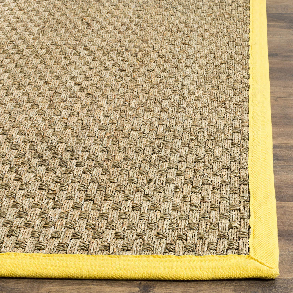SAFAVIEH Area Rug 8x10 - Natural Fiber Collection - Large - Natural & Beige, Seagrass, Basketweave Pattern (NF114A)