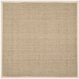 SAFAVIEH Area Rug 8x10 - Natural Fiber Collection - Large - Natural & Beige, Seagrass, Basketweave Pattern (NF114A)