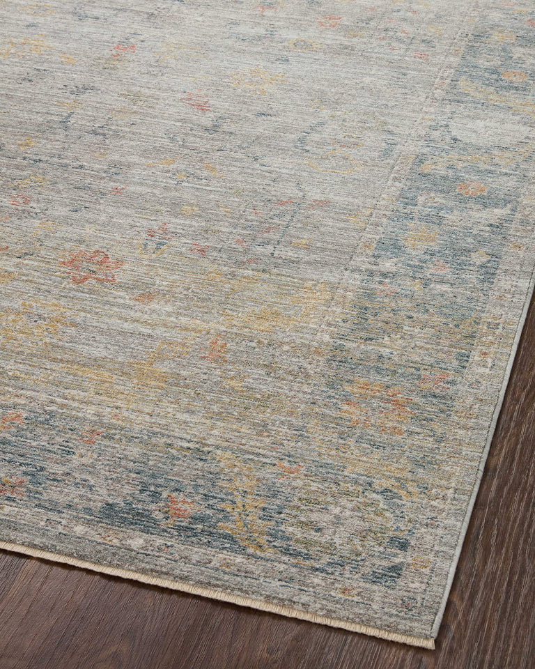Loloi Magnolia Home by Joanna Gaines Millie Collection MIE-02 Sky/Gold 7'-10" x 10', .25" Pile Height, Area Rug