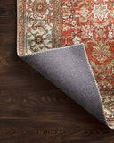 Loloi Layla Collection LAY-03 Olive/Charcoal 9'-0" x 12'-0" .13" Thick Area Rug, Soft, Durable, Vintage Inspired, Distressed, Low Pile, Non-Shedding, Easy Clean, Printed, Living Room Rug