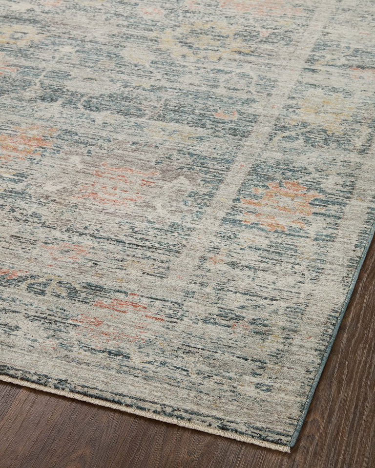 Loloi Magnolia Home by Joanna Gaines Millie Collection MIE-02 Sky/Gold 7'-10" x 10', .25" Pile Height, Area Rug