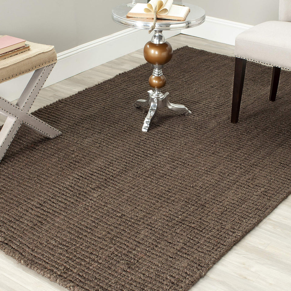 SAFAVIEH Area Rug 9x12 - Natural Fiber Collection - Large - Natural Brown, Handmade Jute, Farmhouse Style, Chunky Textured Thick Pile (NF447A)