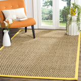 SAFAVIEH Area Rug 8x10 - Natural Fiber Collection - Large - Natural & Beige, Seagrass, Basketweave Pattern (NF114A)