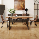 MUUOKY Dining Table Set for 4, Modern 55'' Wood Dinette Table Set for 4 with Fabric Dining Chairs,Table and Chairs Set of 4,Ideal for Kitchen Dining Room