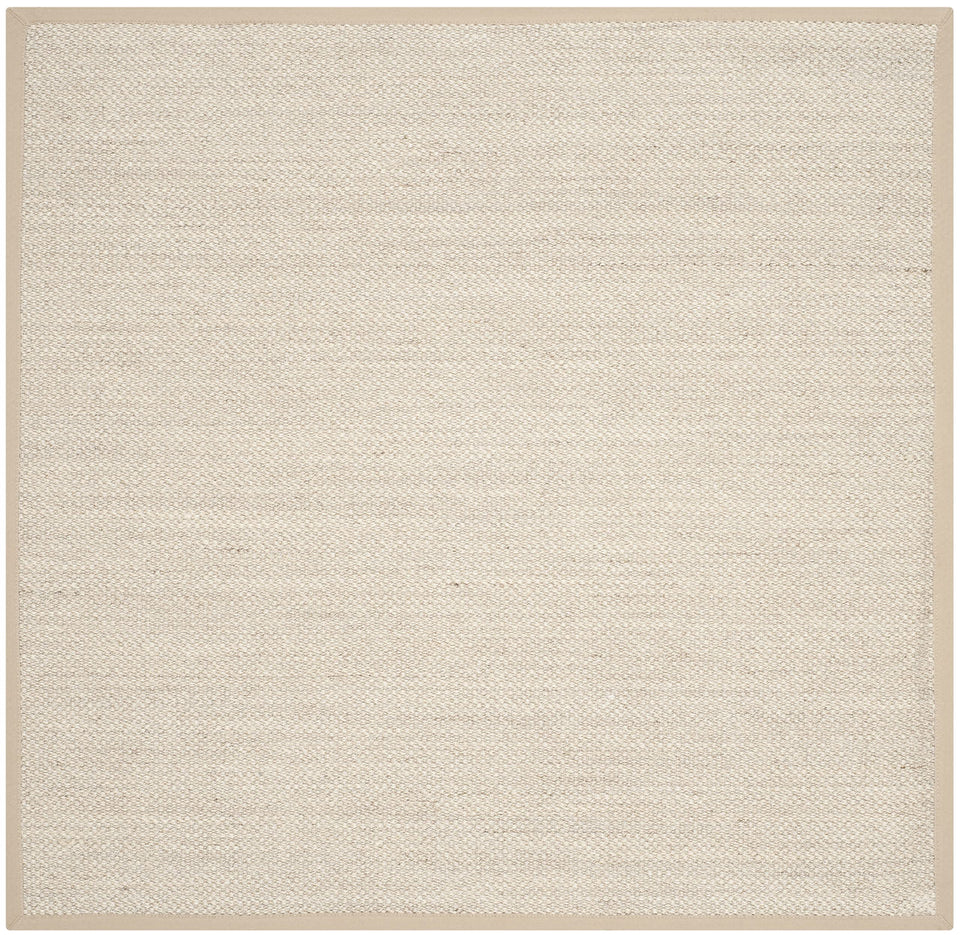 SAFAVIEH Area Rug 8x10 - Natural Fiber Collection - Large - Marble & Beige, Sisal, Woven Design with Border (NF143C)