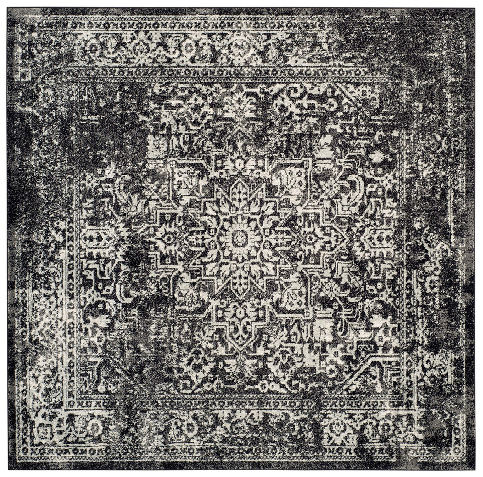 SAFAVIEH Evoke Collection Area Rug - 9' x 12', Ivory & Taupe, Oriental Distressed Design, Non-Shedding & Easy Care, Ideal for High Traffic Areas in Living Room, Bedroom (EVK256E)