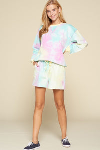 Tie-dye Printed Jersey Shorts