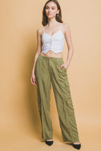 Full-length Tencel Pants With Cargo Pockets