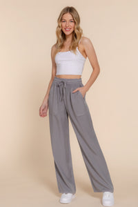 Elastic Waist Tencel Long Pants