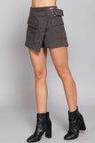 Waist Belted Cargo Skort