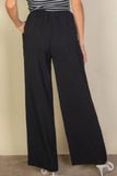 Drawstring Waist Wide Leg Minimalist Pants