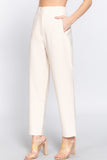 High Waist Pintuck Detail Long Pants